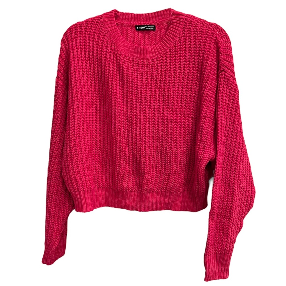 SHEIN Deep Pink Knit Sweater